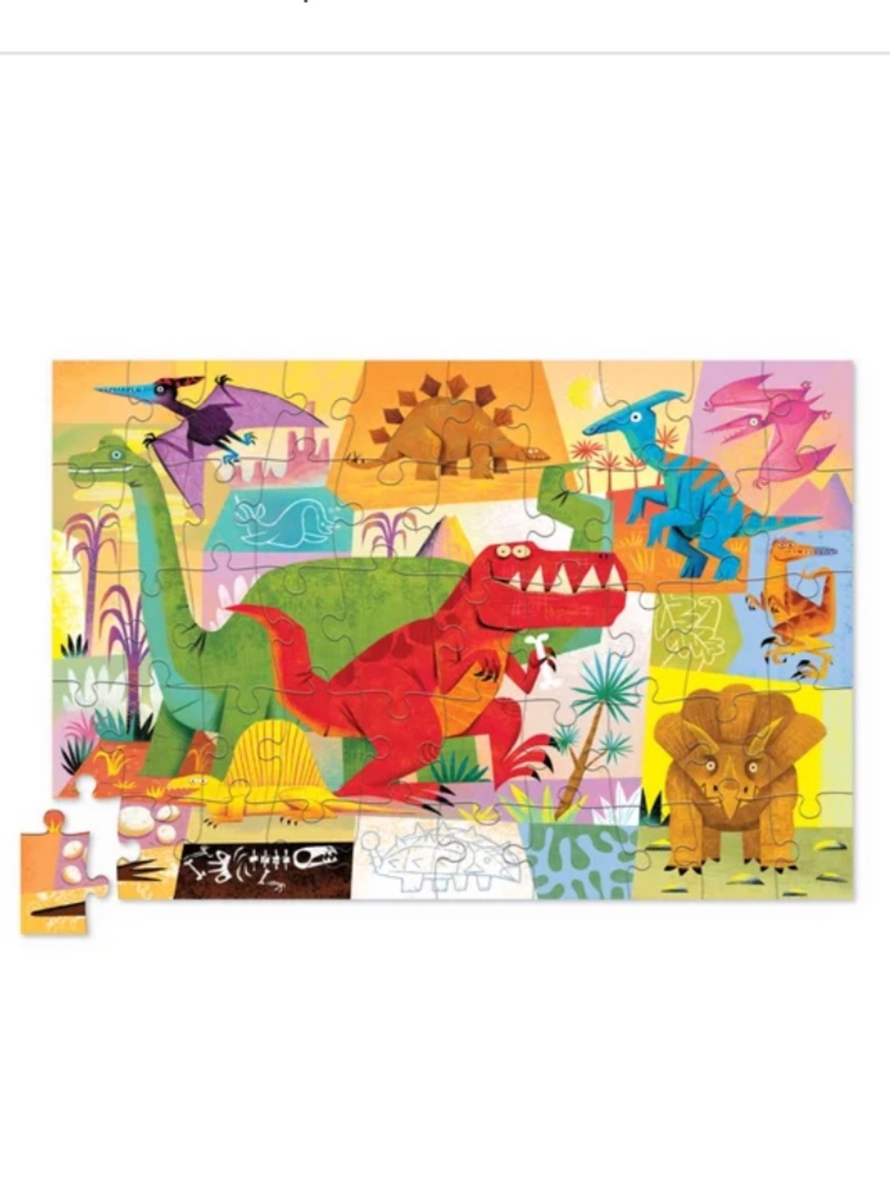 Crocodile Creek Dino World 50-piece puzzle, in a tin storage box - Picture 2 of 4